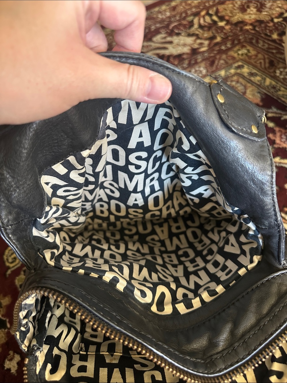Marc Jacobs Black Leather Tote Handbag - Classic Women's Shoulder Bag - Picture 4 of 6